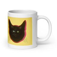 White glossy mug • Cats' House • Wall Opening • 2 Views
