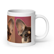 White glossy mug • Frenchie • Portrait • Panorama