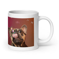 White glossy mug • Frenchie • Bubbles Capture • 2 Views