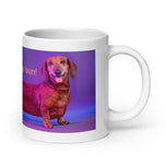 White glossy mug • The original hot dog, no bun! • Dachshund